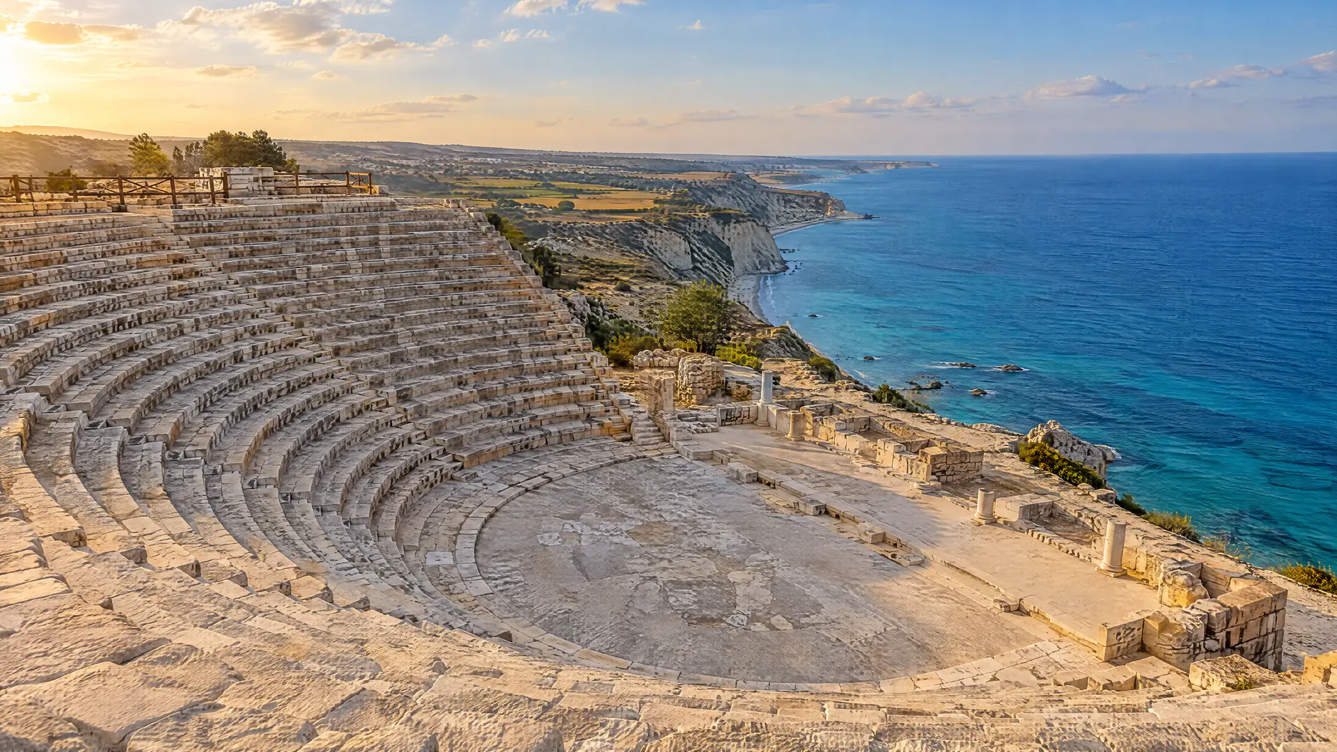 The ancient theatre of Kourion above the sea